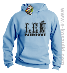 Leń patentowy - bluza z kapturem błękitny