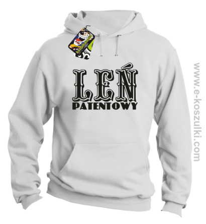 Leń patentowy - bluza z kapturem biały