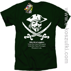 Anonymous We are Legion We Do Not Forget We Do Not Forgive Expect Us - koszulka z nadrukiem butelkowa