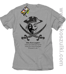 Anonymous We are Legion We Do Not Forget We Do Not Forgive Expect Us - koszulka z nadrukiem melanż 