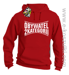 Obywatel Drugiej Kategorii - bluza z kapturem czerwona