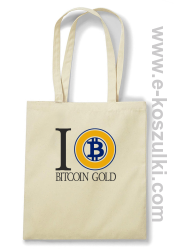 I love Bitcoin Gold - torba eko z nadrukiem beżowa