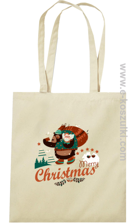 Misio selfiak z małym przyjacielem Merry Christmas - torba na zakupy