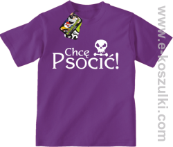 Chcę psocić - koszulka dziecięca fioletowa