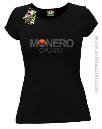 MONERO CPU CryptoMiner - koszulka damska czarna