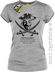 Anonymous We are Legion We Do Not Forget We Do Not Forgive Expect Us - koszulka damska melanż 