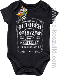 Legends were born in October Aged Perfectly Life Begins - z własną personalizacją - body dziecięce czarne