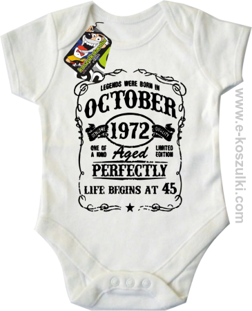Legends were born in October Aged Perfectly Life Begins - z własną personalizacją - body dziecięce 