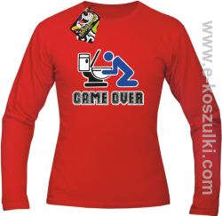 Game over po imprezie - longsleeve męski czerwony