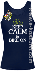 Keep Calm & Bike On - top damski granatowy
