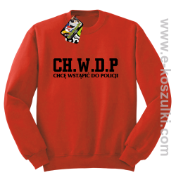 CHWDP Chcę wstąpić do Policji - bluza męska bez kaptura czerwona

