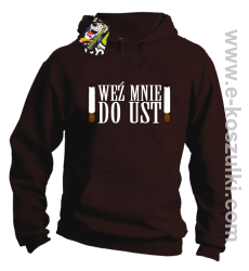 Weź mnie do ust - bluza z kapturem brązowy