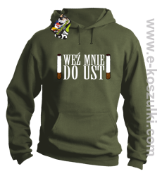Weź mnie do ust - bluza z kapturem khaki