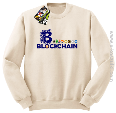 BLOCKCHAIN Fan Symbols - bluza męska standard beżowa