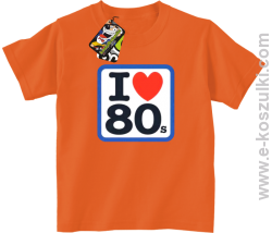 I love 80s - koszulka dziecięca pomarańczowy