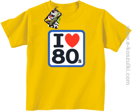 I love 80s - koszulka dziecięca żółty