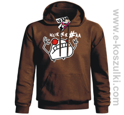 Ku*wa Mem - bluza męska z kapturem - brązowy