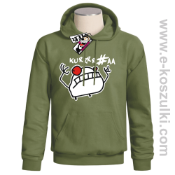 Ku*wa Mem - bluza męska z kapturem - khaki