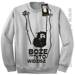 Boże czy Ty to widzisz - bluzy z nadrukiem bez kaptura melanż