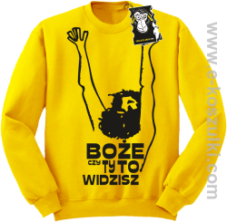 Boże czy Ty to widzisz - bluzy z nadrukiem bez kaptura żółta