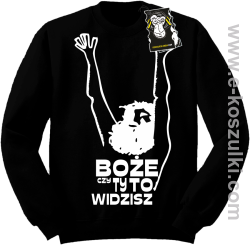 Boże czy Ty to widzisz - bluzy z nadrukiem bez kaptura czarna