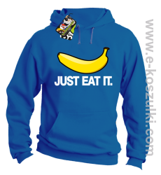 JUST EAT IT Banana - bluza z kapturem niebieska