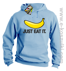 JUST EAT IT Banana - bluza z kapturem błękitna