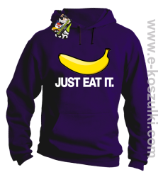 JUST EAT IT Banana - bluza z kapturem fioletowa