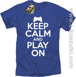Keep calm and play on konsola - koszulka męska niebieska