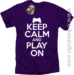 Keep calm and play on konsola - koszulka męska fioletowa