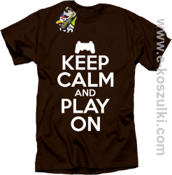 Keep calm and play on konsola - koszulka męska brązowa