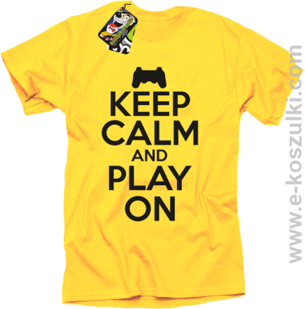 Keep calm and play on konsola - koszulka męska żółta