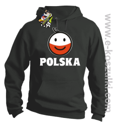 POLSKA Emotik dwukolorowy - bluza z kapturem szary