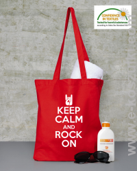 Keep calm and rock on - Eco torba czerwona
