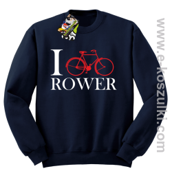 I love rower - bluza bez kaptura granatowy