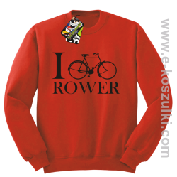  I love rower - bluza bez kaptura czerwony