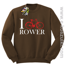 I love rower - bluza bez kaptura brązowy