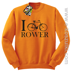I love rower - bluza bez kaptura pomarańczowy