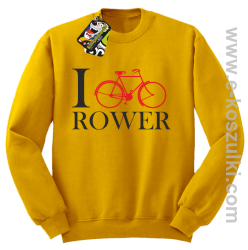 I love rower - bluza bez kaptura żółty