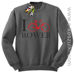 I love rower - bluza bez kaptura szary