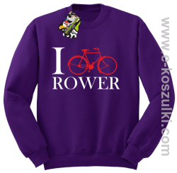 I love rower - bluza bez kaptura fioletowy
