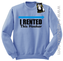 I rented this hooker - ciepła bluza z nadrukiem bez kaptura błękitna