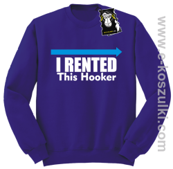 I rented this hooker - ciepła bluza z nadrukiem bez kaptura fioletowa