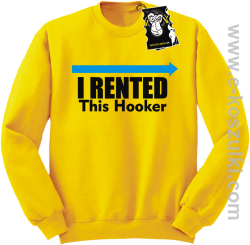 I rented this hooker - ciepła bluza z nadrukiem bez kaptura żółta