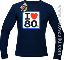 I love 80s - longsleeve męski granatowy