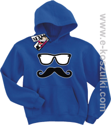 Wąs w okularach bluza dziecięca - niebieski