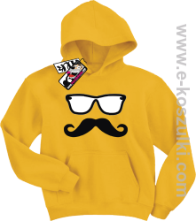 Wąs w okularach bluza dziecięca - żółty