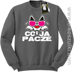 co ja pacze- zabawna bluza bez kaptura szara