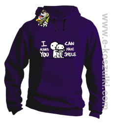 I can always make You smile - bluza z nadrukiem na prezent fioletowa