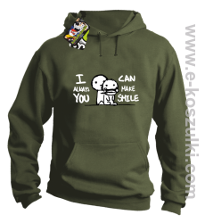 I can always make You smile - bluza z nadrukiem na prezent khaki